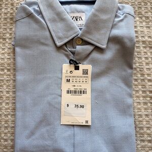 Zara Men's Light Blue Dress Shirt